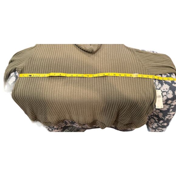 NWT NEW‎ Anthropologie Maeve Size Small Oversized Green Olive Cowl Sweater Top - Picture 13 of 16